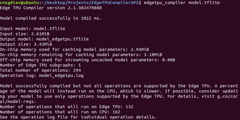 Edge TPU Compiler